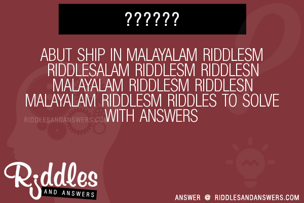 30+ Abut Ship In Malayalam M Alam M N Malayalam M N Malayalam M Riddles ...